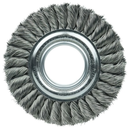 Weiler 6" Standard Twist Knot Wire Wheel, .0118" Steel Fill, 2" Arbor Hole 9160